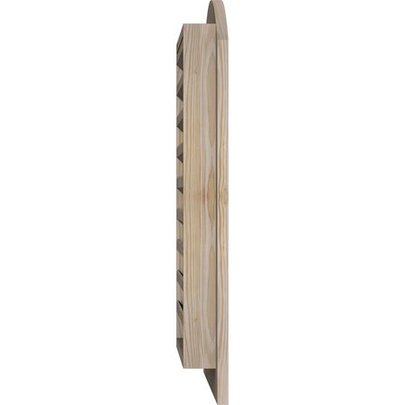 Ekena Millwork Arch Top Gable Vent Unfinished, Functional, Pine Gable Vent w/ 1" x 4" Flat Trim Frame, 16"W x 16"H GVWAR16X1601SFUPI